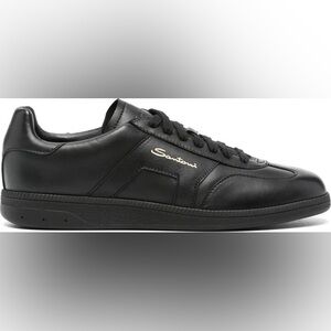 Santoni -‎ Men’s Calf Leather Almond Toe DBS Oly Sneakers - Size 10.5 - Black